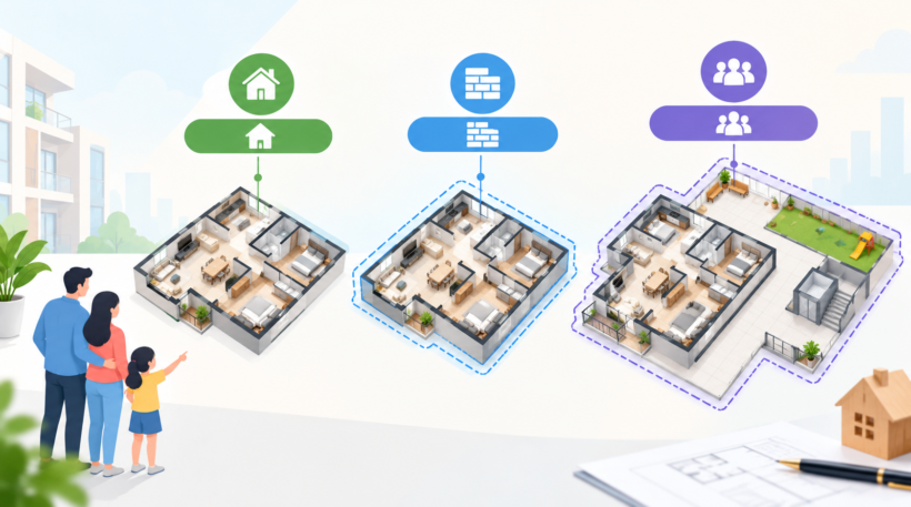carpet area vs built up area vs super built up